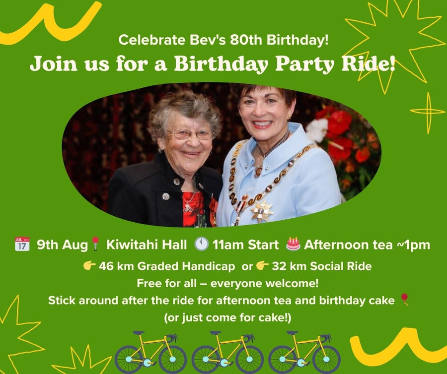 Bev's Birthday Ride - click here to enlarge